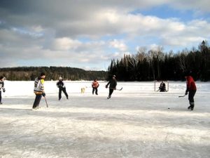 POND HOCKEYWhere a section of the lake is cleared to play hockey.